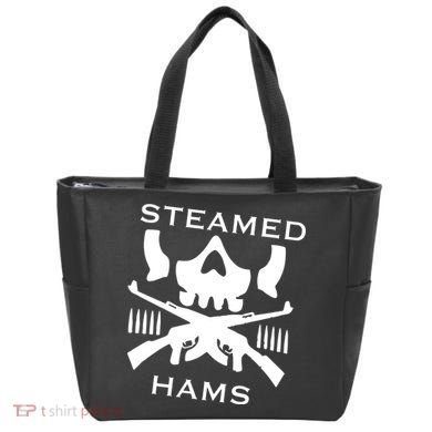 Steamed Hams Skull Guns Tote Bag