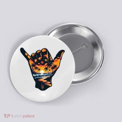 Shaka Hand Sign Aloha Surfing Surf Summer Vacation Beach  Button
