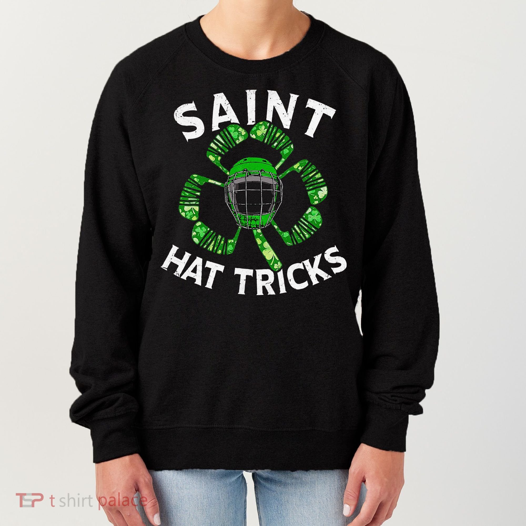 Saint Hattrick St Patrick's Day Hockey Hat Tricks Women's Sweatshirt