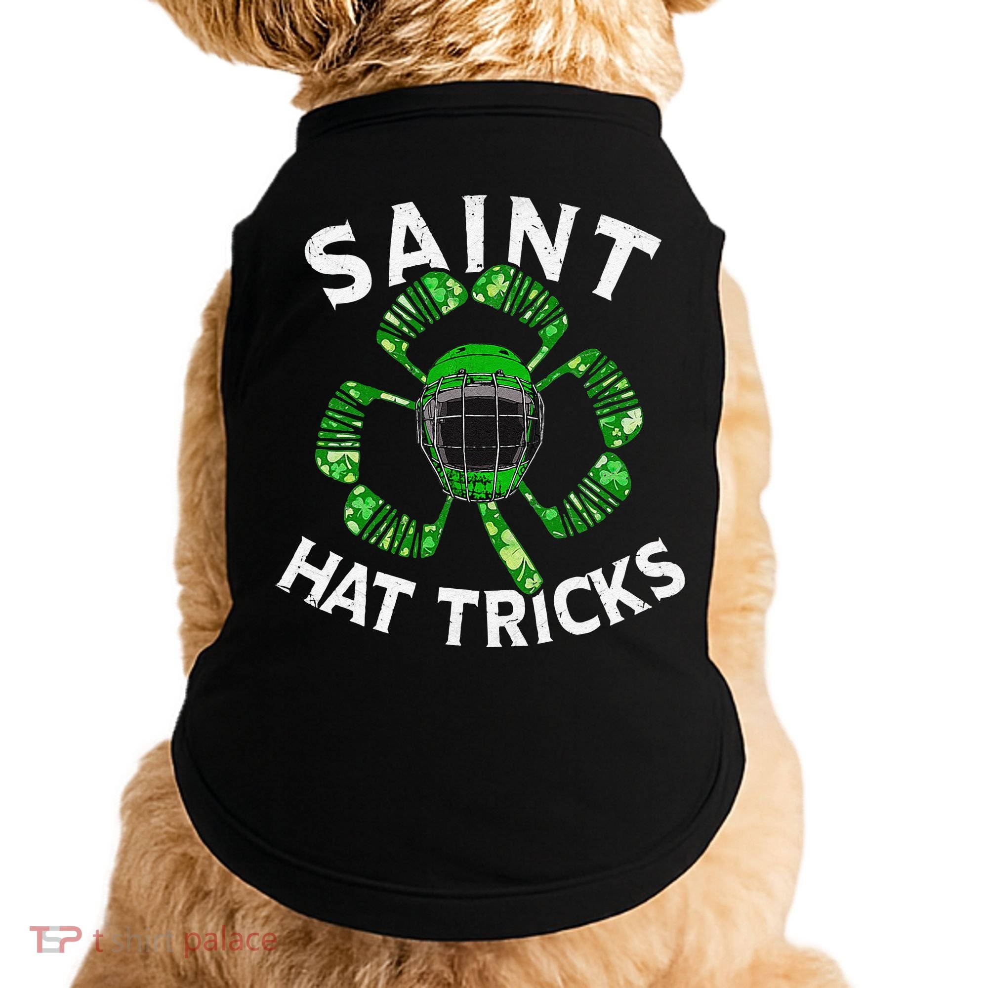 Saint Hattrick St Patrick's Day Hockey Hat Tricks Doggie Tank
