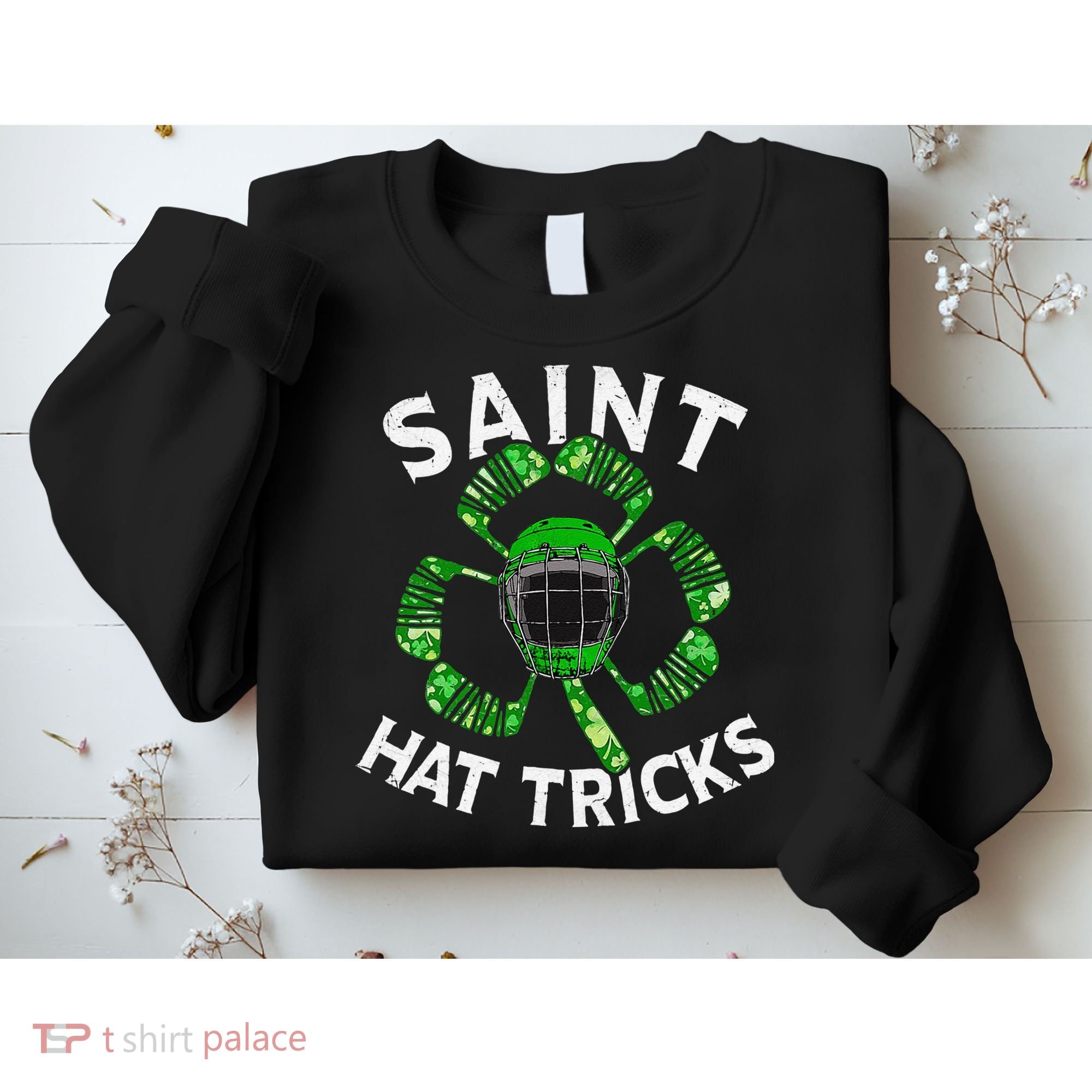 Saint Hattrick St Patrick's Day Hockey Hat Tricks Sweatshirt