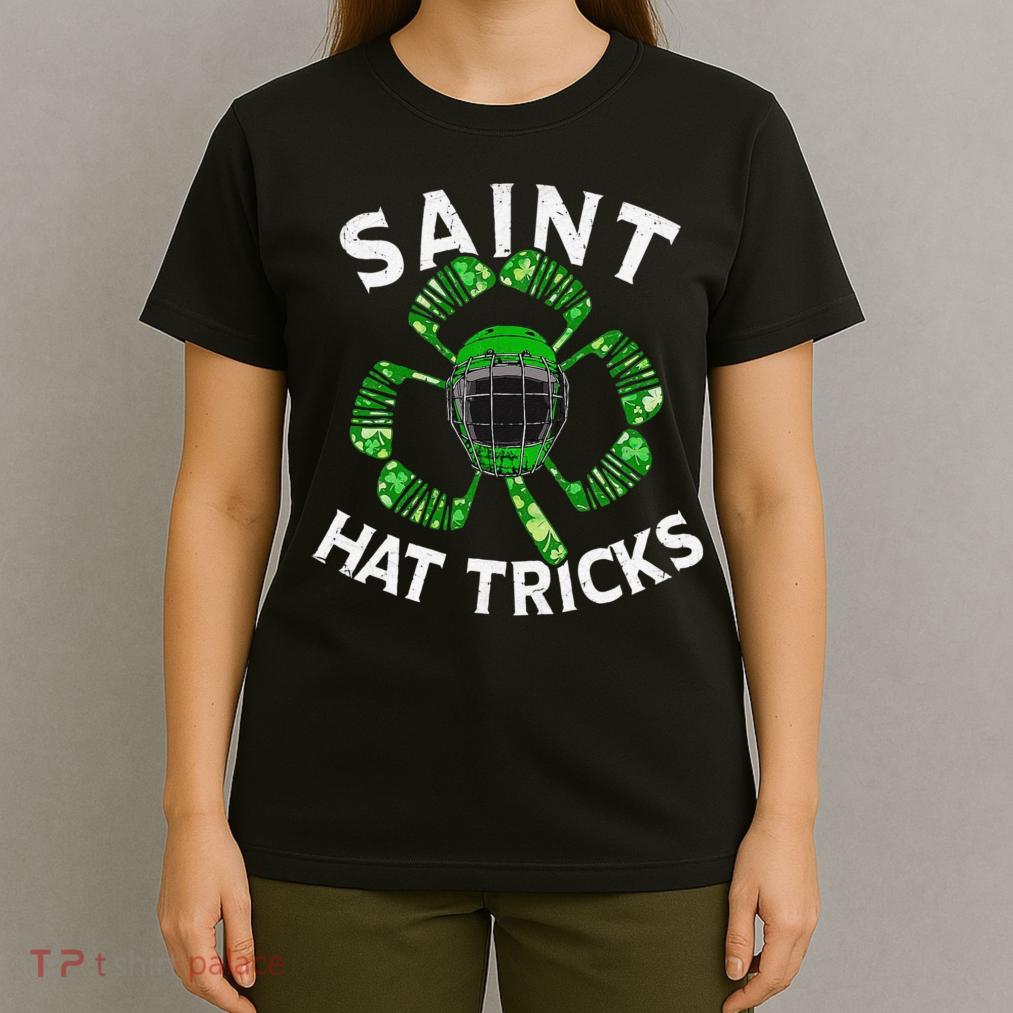Saint Hattrick St Patrick's Day Hockey Hat Tricks T-Shirt