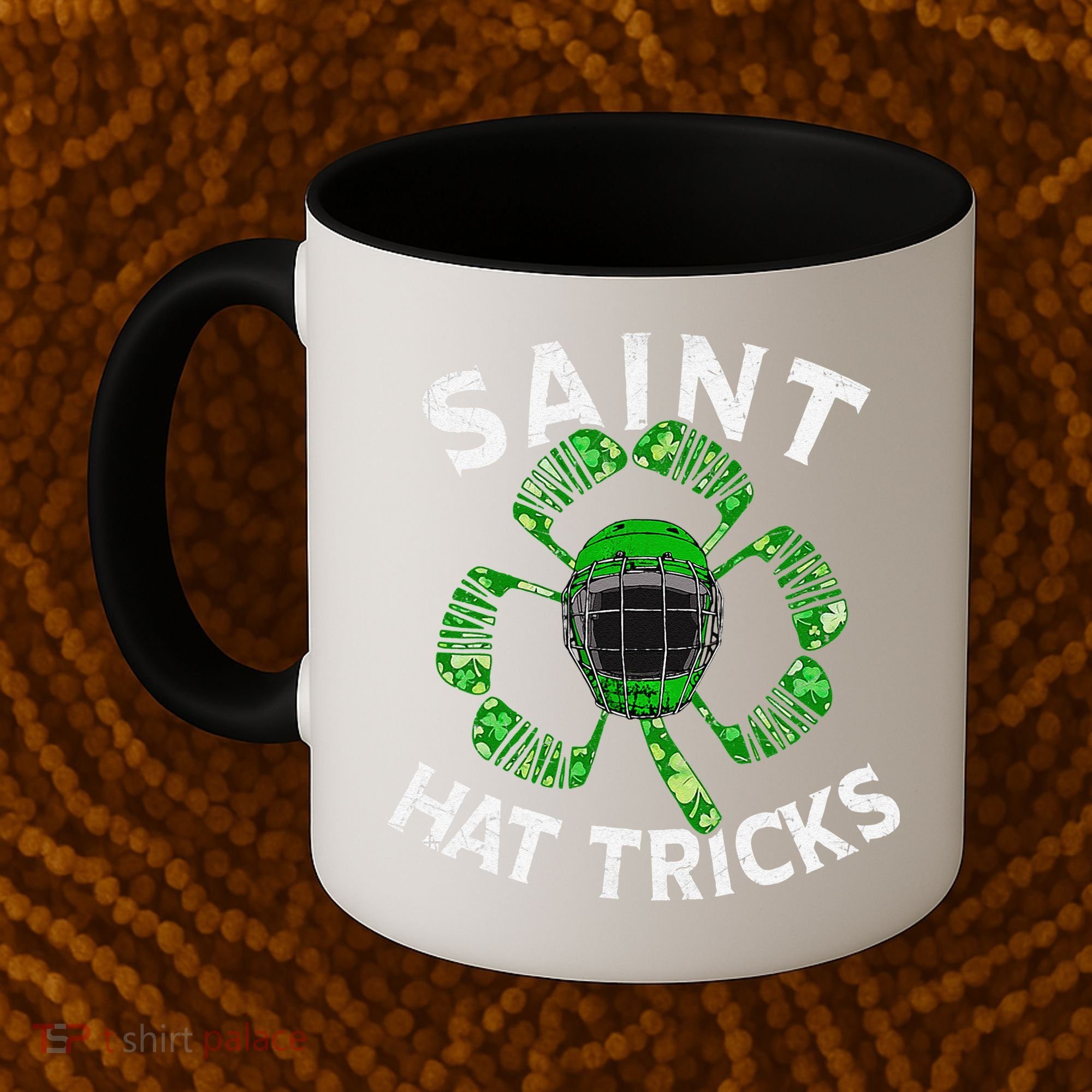 Saint Hattrick St Patrick's Day Hockey Hat Tricks Coffee Mug