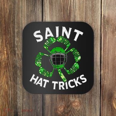 Saint Hattrick St Patrick's Day Hockey Hat Tricks Coaster