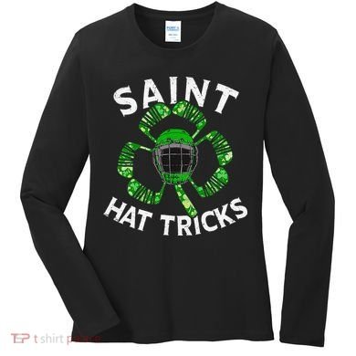 Saint Hattrick St Patrick's Day Hockey Hat Tricks Women's Long Sleeve Shirt
