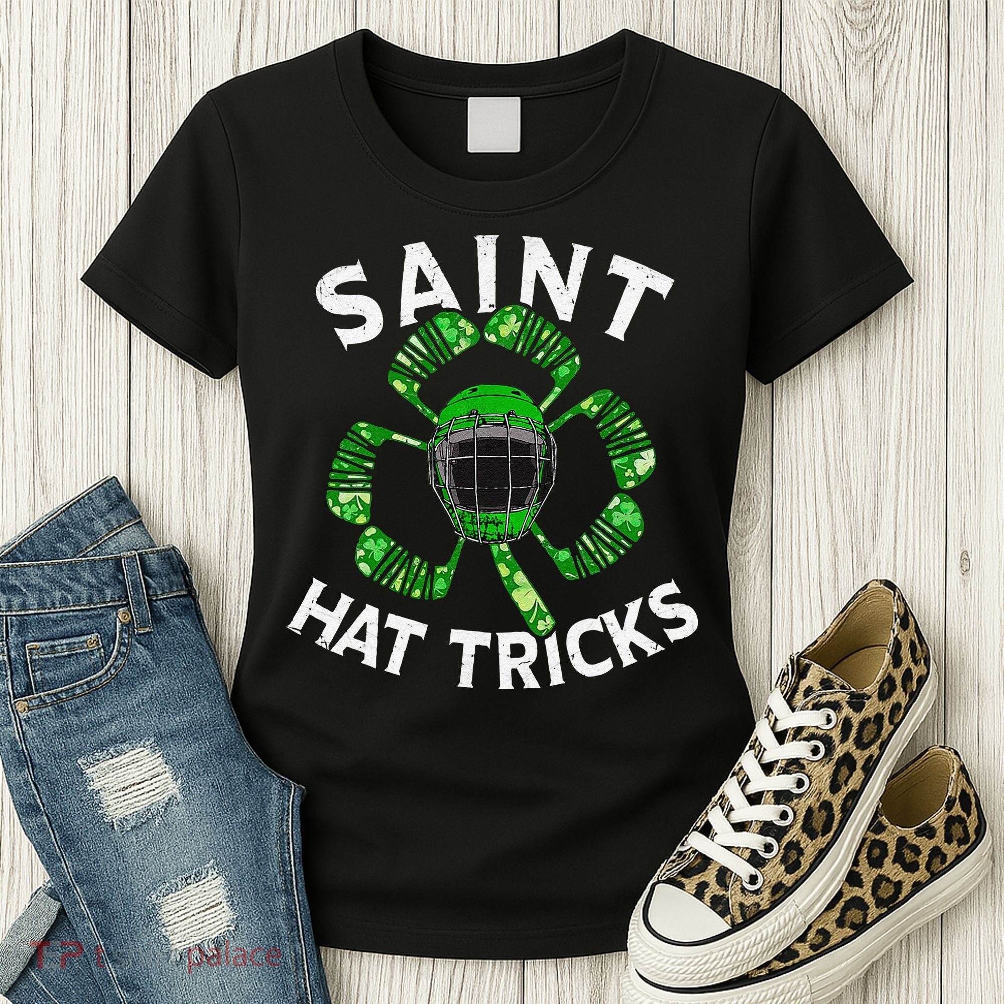 Saint Hattrick St Patrick's Day Hockey Hat Tricks Women's T-Shirt
