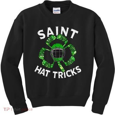 Saint Hattrick St Patrick's Day Hockey Hat Tricks Kids Sweatshirt