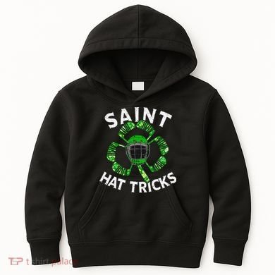 Saint Hattrick St Patrick's Day Hockey Hat Tricks Kids Hoodie