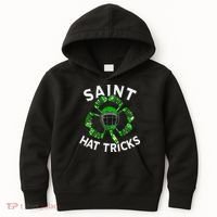 Saint Hattrick St Patrick's Day Hockey Hat Tricks Kids Hoodie thumb 0