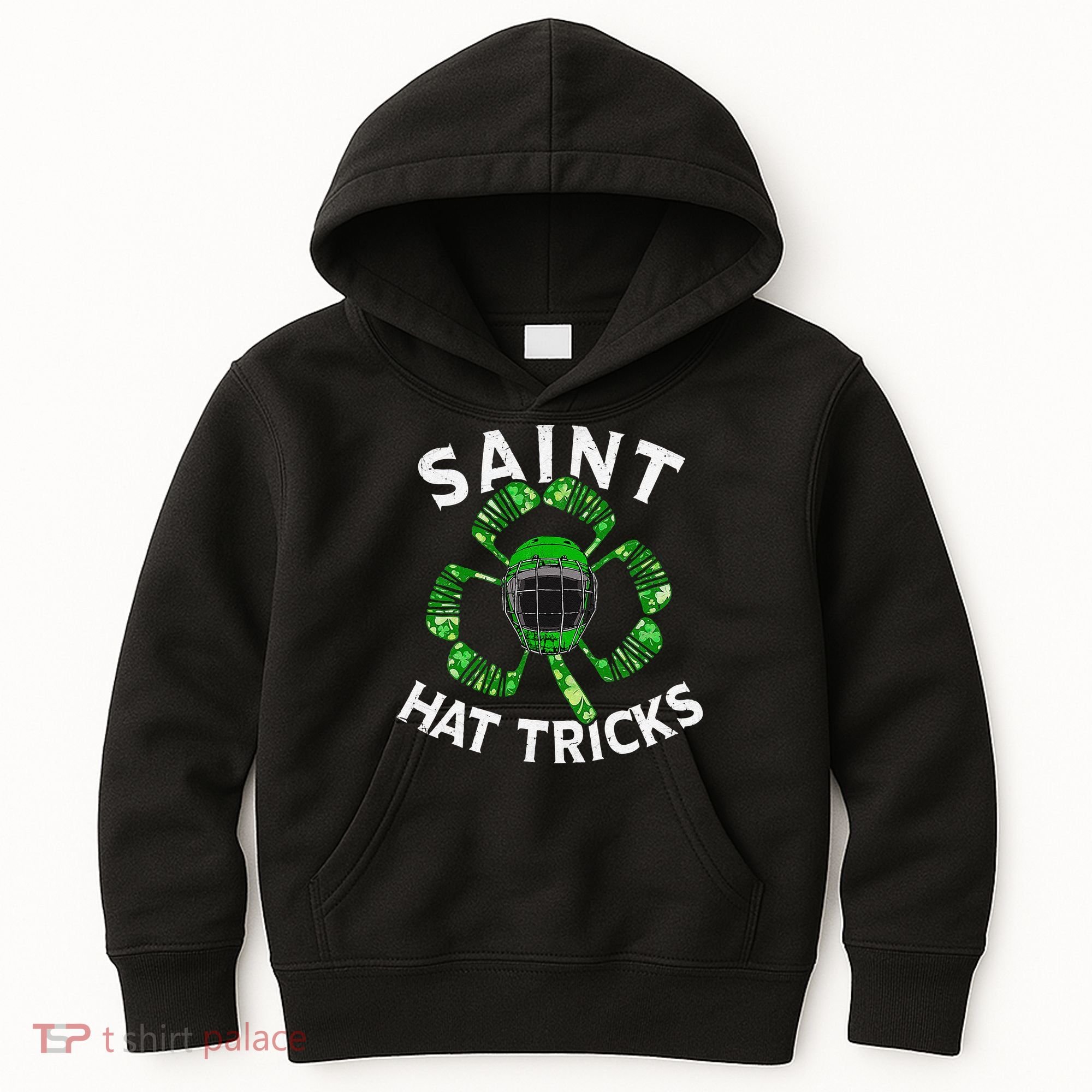 Saint Hattrick St Patrick's Day Hockey Hat Tricks Kids Hoodie