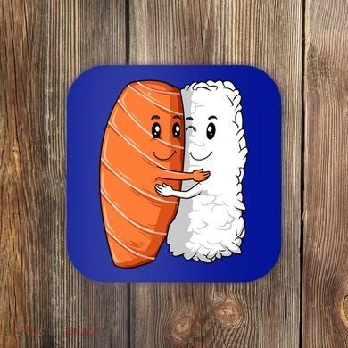 Sushi Hug Sushi Lovers Sushi Hugging Rice Sushi Lovers Gift Coaster