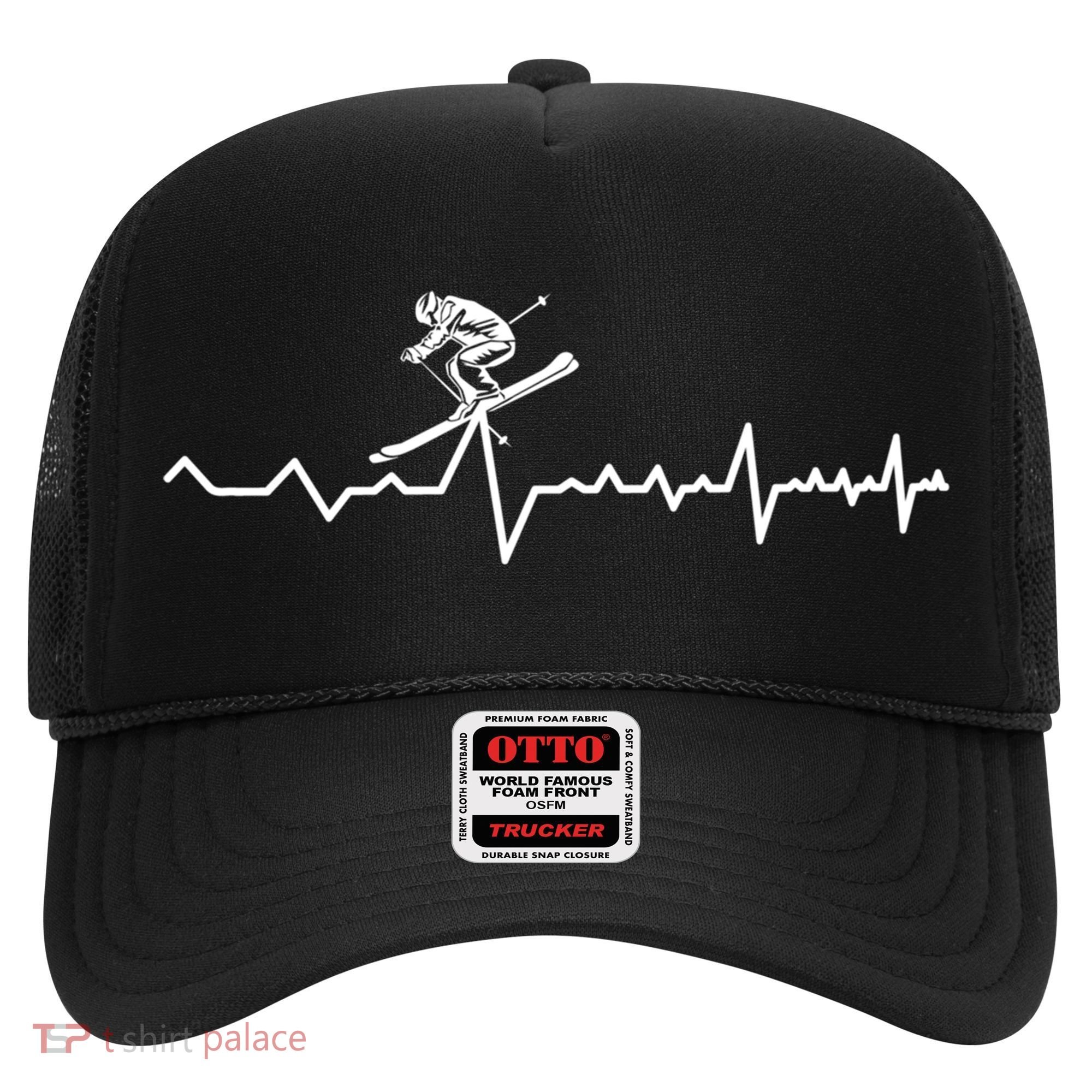 Skier Heartbeat Ski Instructor Winter Sport Skiing Ski Gift Hat