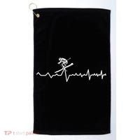 Skier Heartbeat Ski Instructor Winter Sport Skiing Ski Gift Golf Towel thumb 0