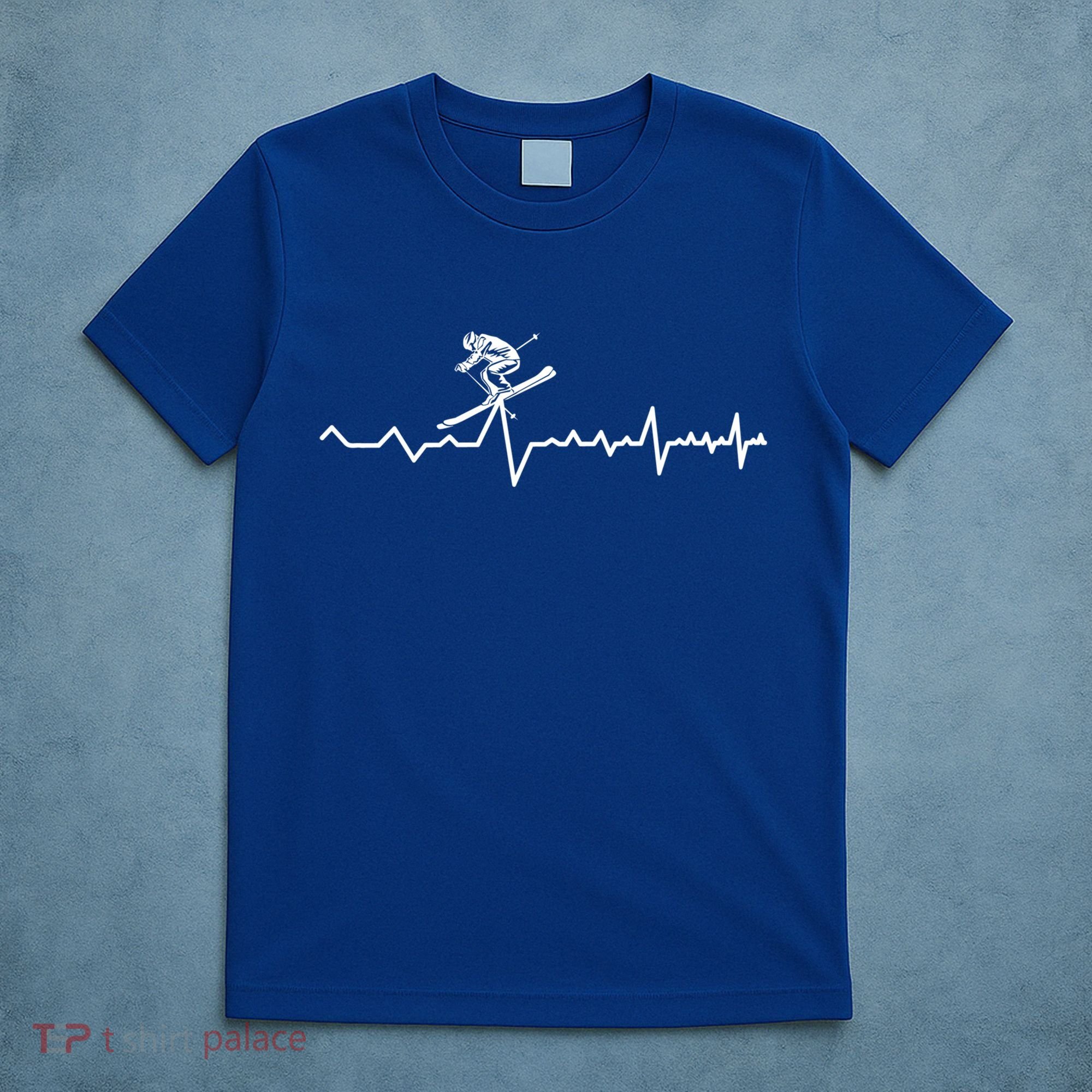 Skier Heartbeat Ski Instructor Winter Sport Skiing Ski Gift T-Shirt