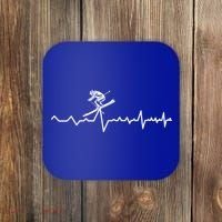 Skier Heartbeat Ski Instructor Winter Sport Skiing Ski Gift Coaster thumb 0