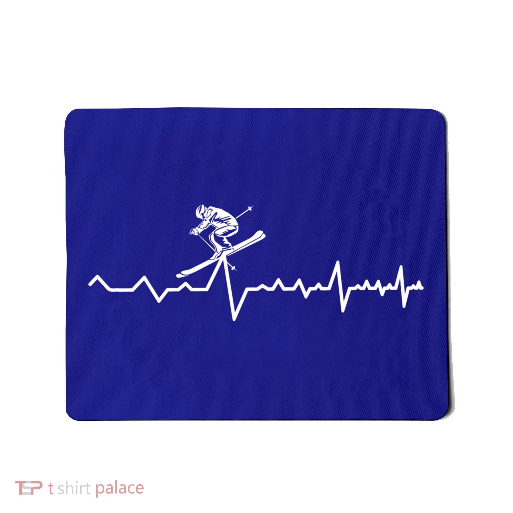 Skier Heartbeat Ski Instructor Winter Sport Skiing Ski Gift Mousepad