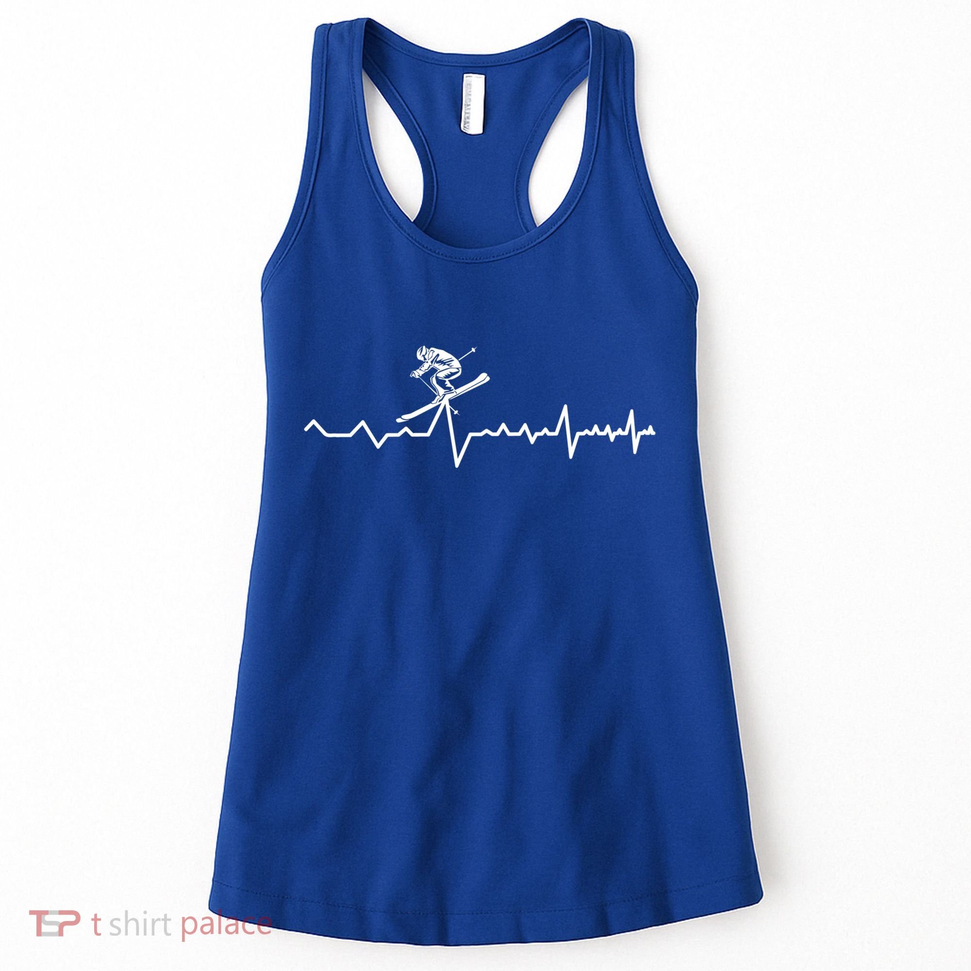 Skier Heartbeat Ski Instructor Winter Sport Skiing Ski Gift Women's Tank Top