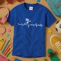Skier Heartbeat Ski Instructor Winter Sport Skiing Ski Gift Kids T-Shirt thumb 3