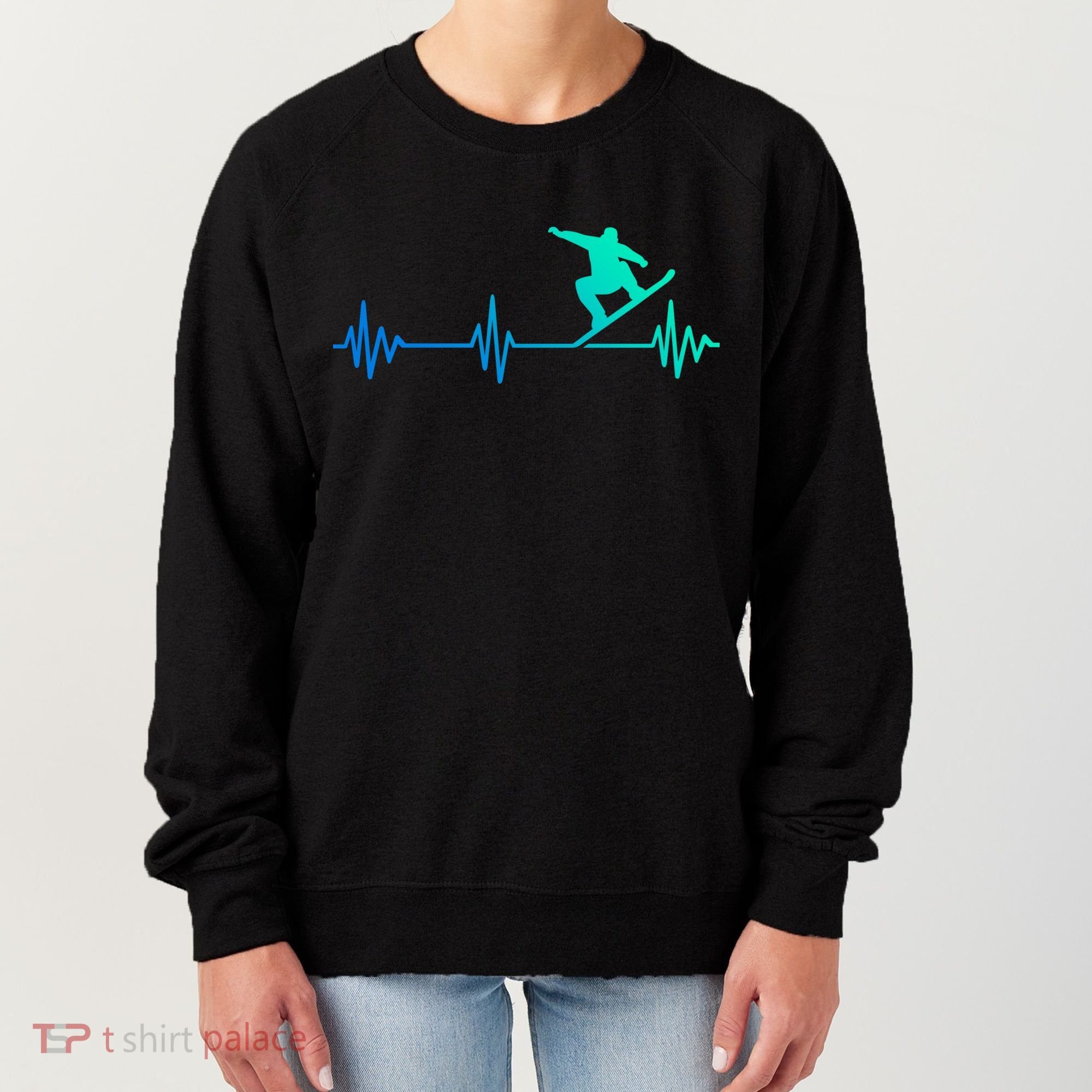 Snowboarder Heartbeat Snowboarding Skiing Gift Women's Sweatshirt