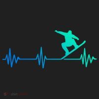 Snowboarder Heartbeat Snowboarding Skiing Gift Women's Sweatshirt thumb 2