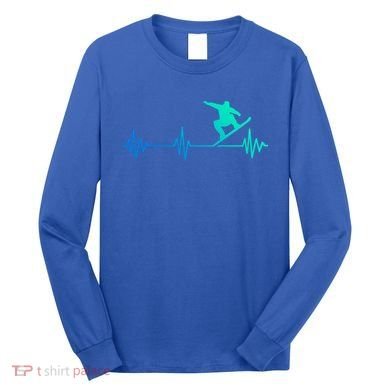 Snowboarder Heartbeat Snowboarding Skiing Gift Long Sleeve Shirt