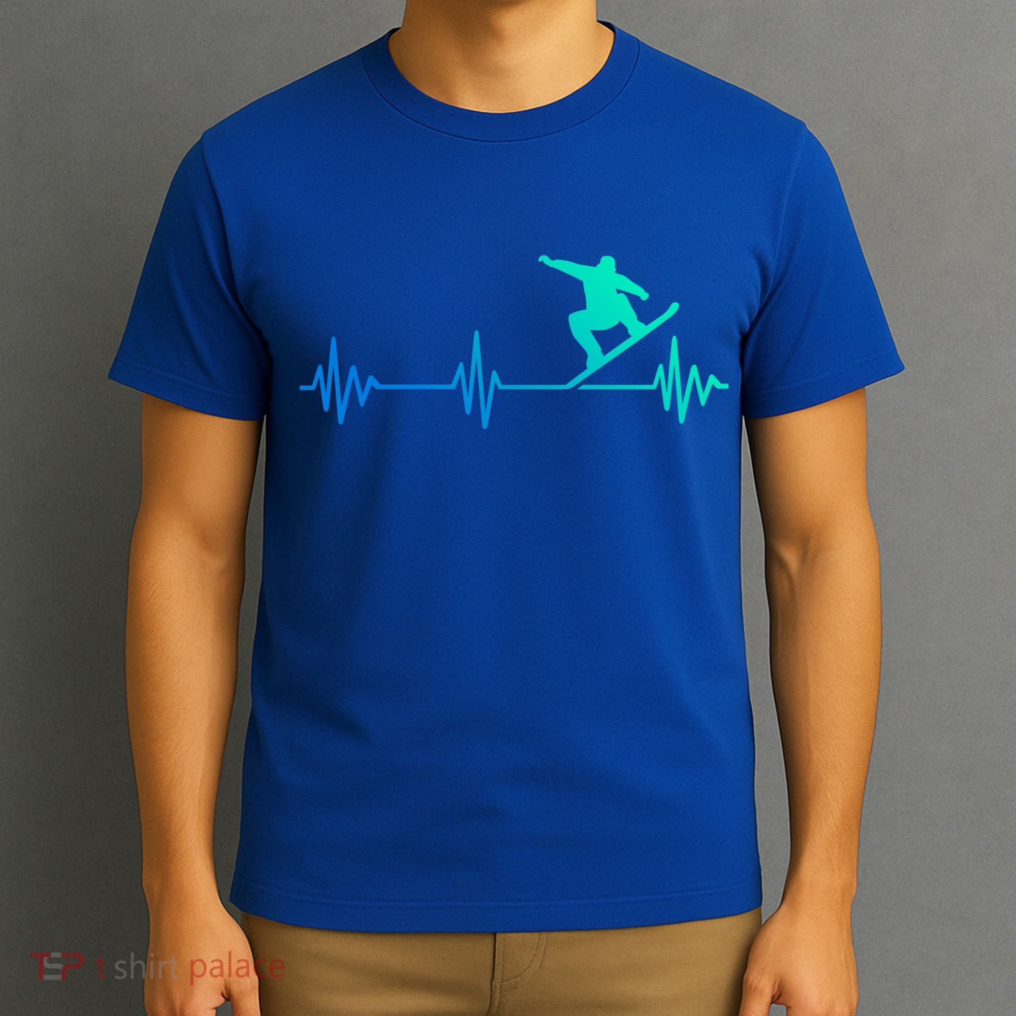 Snowboarder Heartbeat Snowboarding Skiing Gift T-Shirt