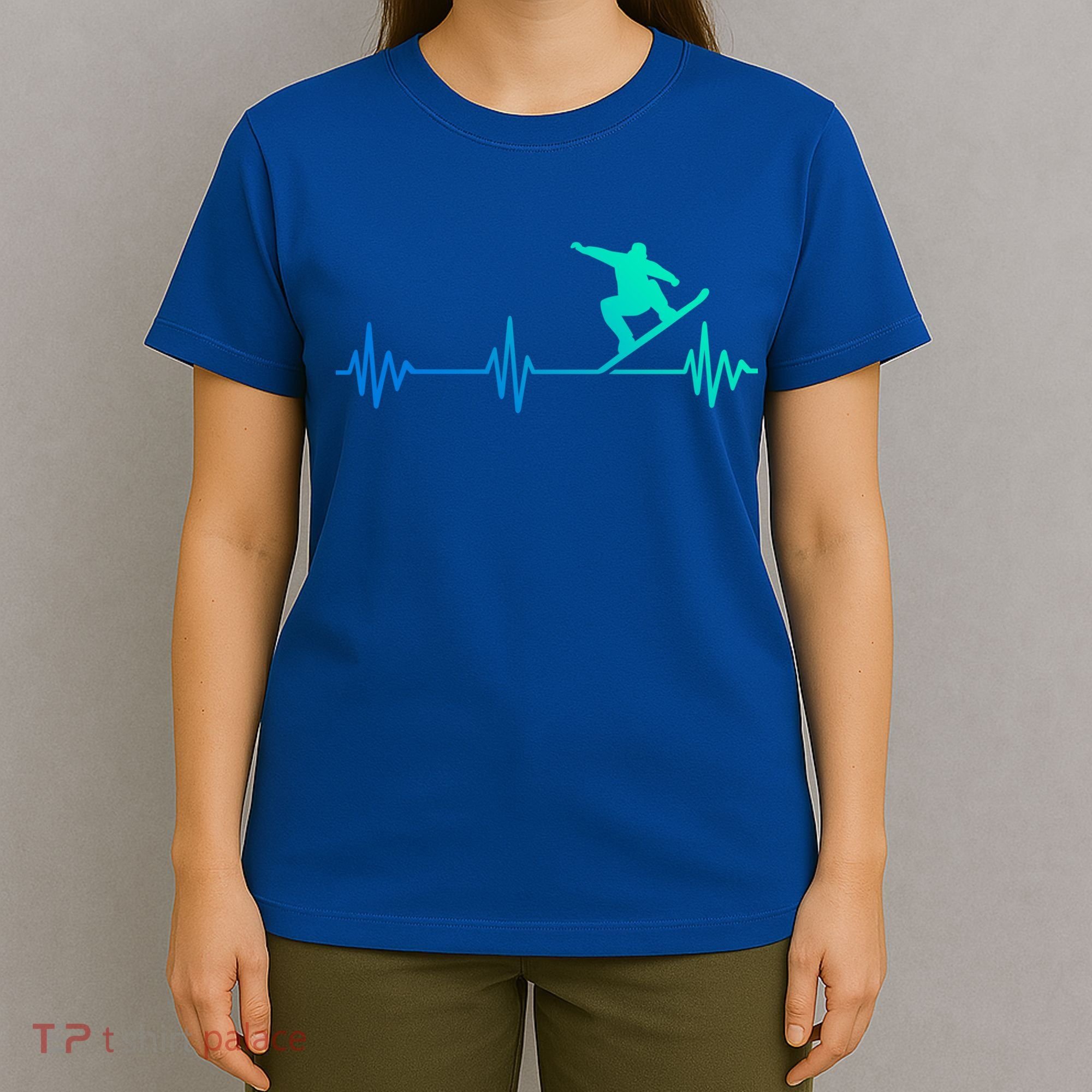 Snowboarder Heartbeat Snowboarding Skiing Gift T-Shirt