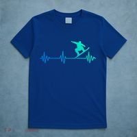 Snowboarder Heartbeat Snowboarding Skiing Gift T-Shirt thumb 5