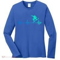 Snowboarder Heartbeat Snowboarding Skiing Gift Women's Long Sleeve Shirt thumb 0