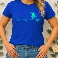 Snowboarder Heartbeat Snowboarding Skiing Gift Women's T-Shirt thumb 2