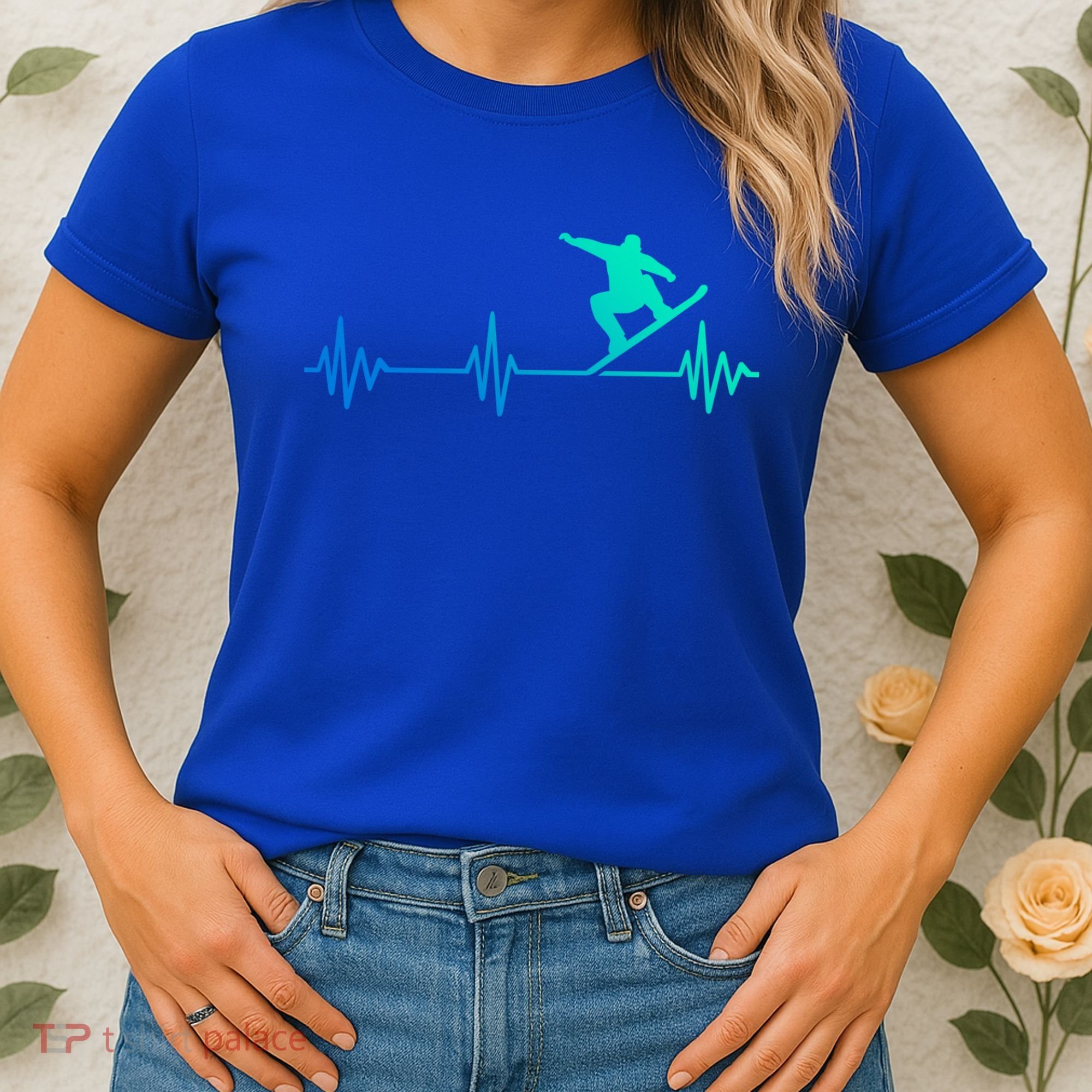 Snowboarder Heartbeat Snowboarding Skiing Gift Women's T-Shirt