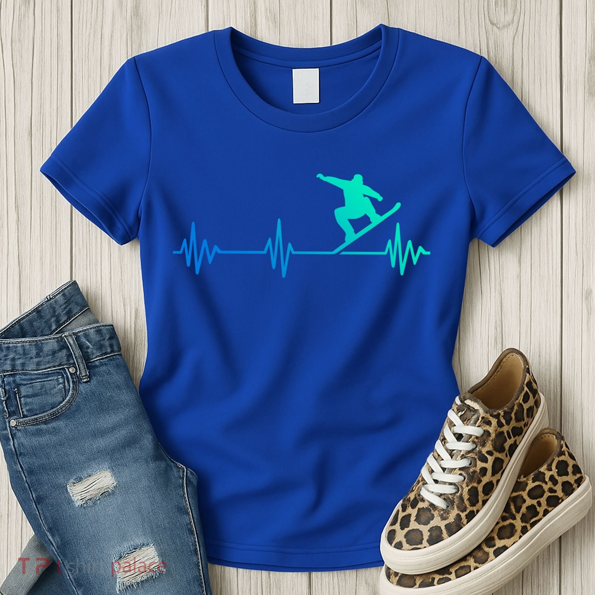 Snowboarder Heartbeat Snowboarding Skiing Gift Women's T-Shirt