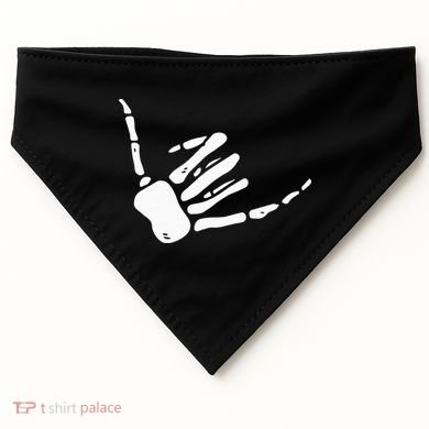 Skeleton Hand Shaka Sign Hang Loose Bones USA-Made Doggie Bandana