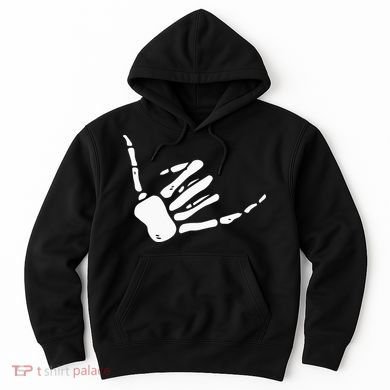 Skeleton Hand Shaka Sign Hang Loose Bones Hoodie