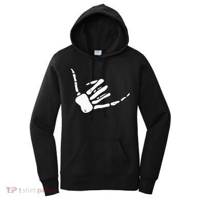 Skeleton Hand Shaka Sign Hang Loose Bones Women's Hoodie