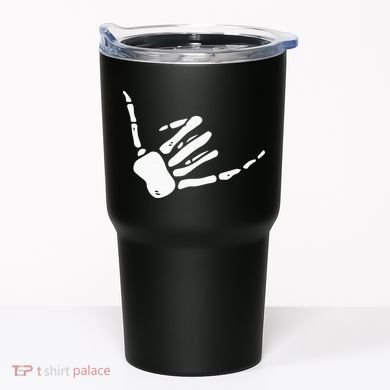 Skeleton Hand Shaka Sign Hang Loose Bones Tumbler