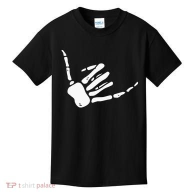Skeleton Hand Shaka Sign Hang Loose Bones Kids T-Shirt