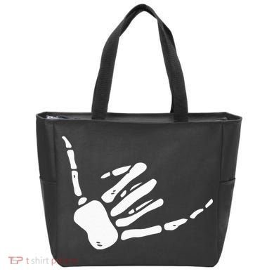 Skeleton Hand Shaka Sign Hang Loose Bones Tote Bag
