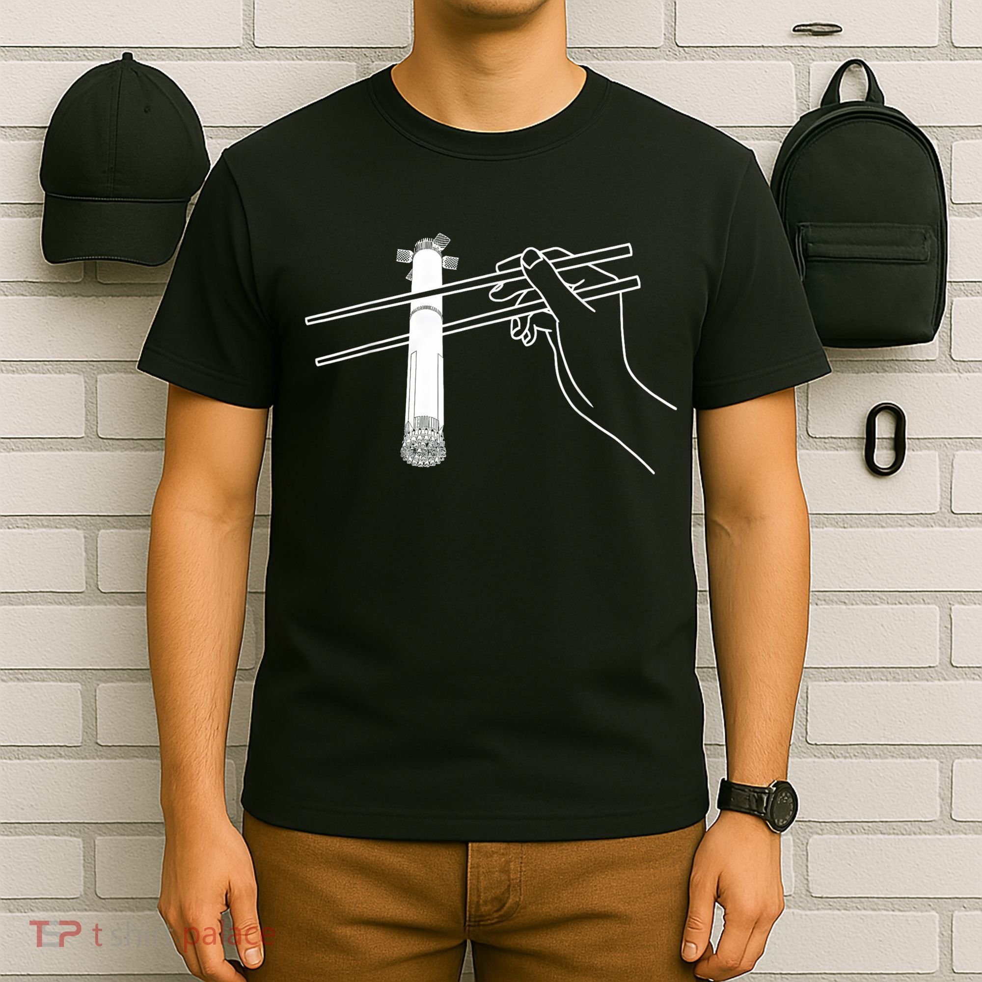 Super Heavy Starship Booster 12 Chopsticks T-Shirt