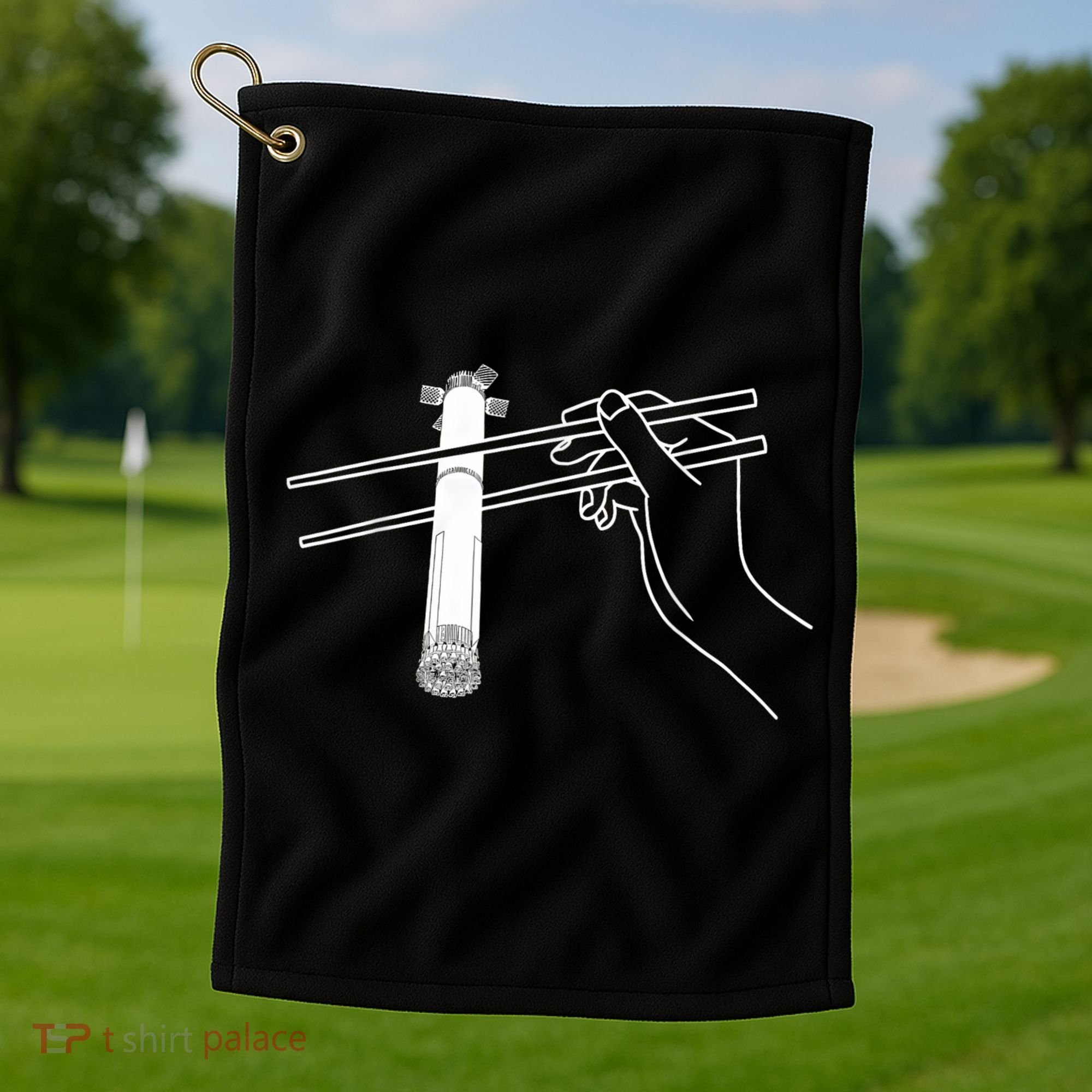Super Heavy Starship Booster 12 Chopsticks Golf Towel