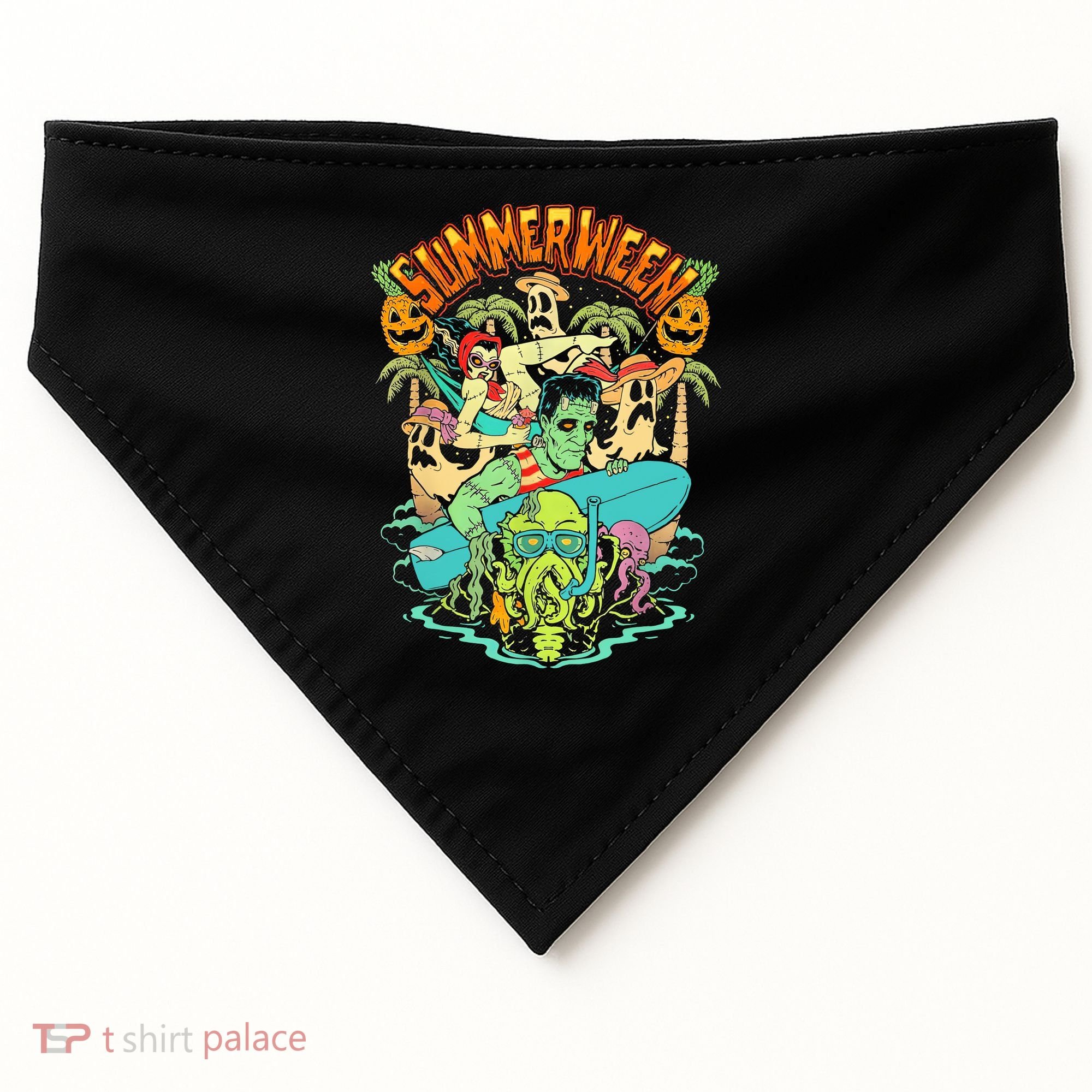 Summerween Happy Summerween Summer Halloween Holiday USA-Made Doggie Bandana