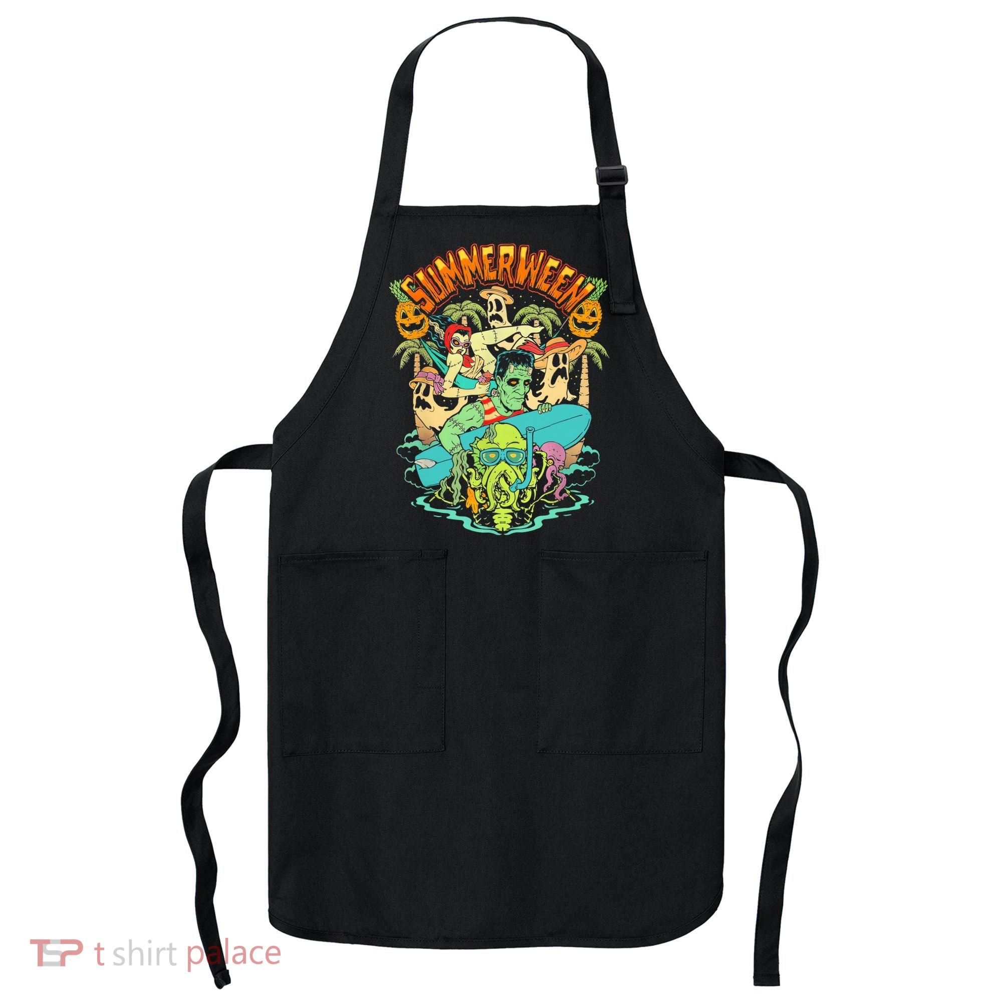 Summerween Happy Summerween Summer Halloween Holiday Apron