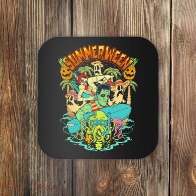 Summerween Happy Summerween Summer Halloween Holiday Coaster