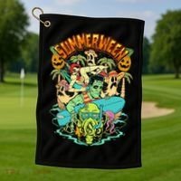 Summerween Happy Summerween Summer Halloween Holiday Golf Towel thumb 1