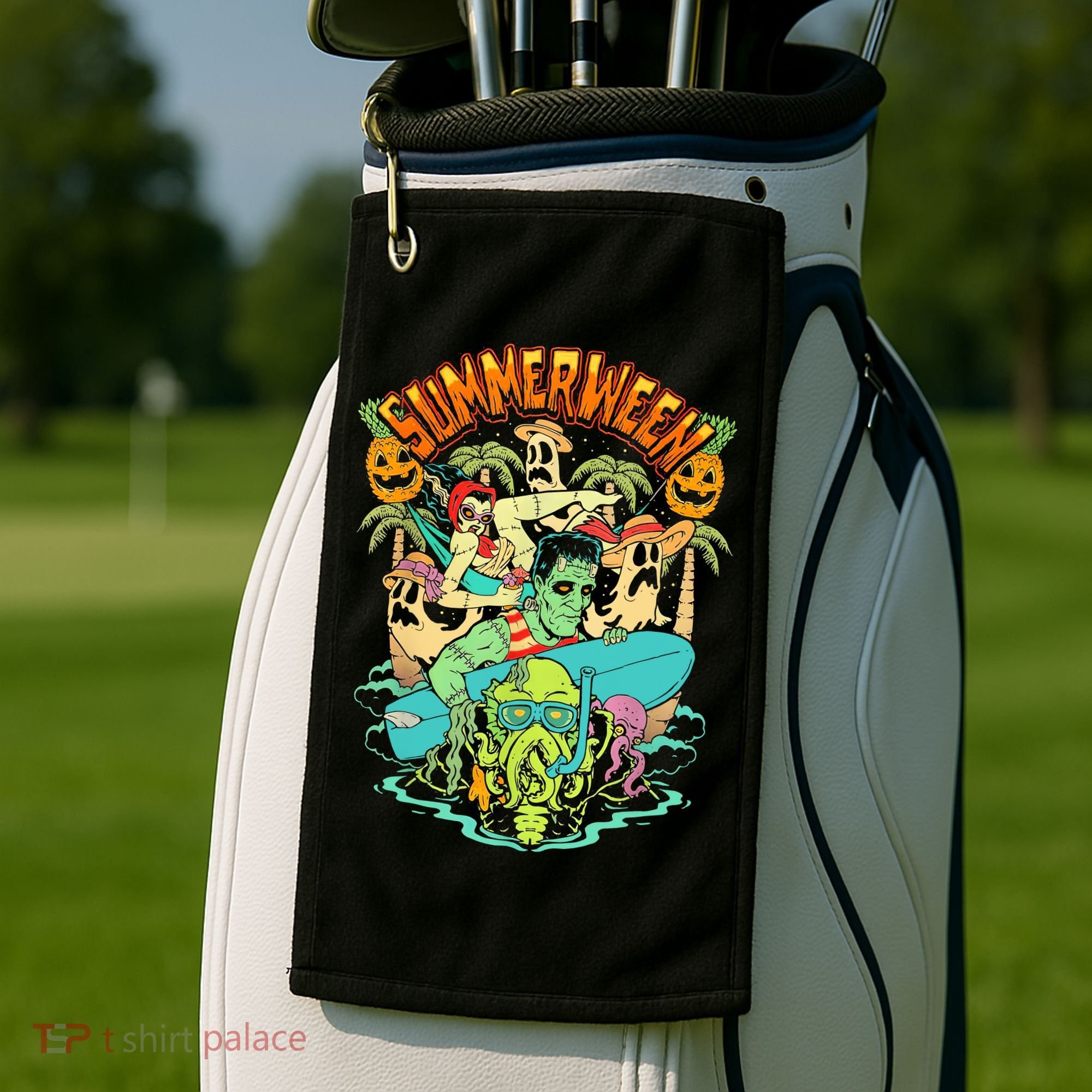 Summerween Happy Summerween Summer Halloween Holiday Golf Towel