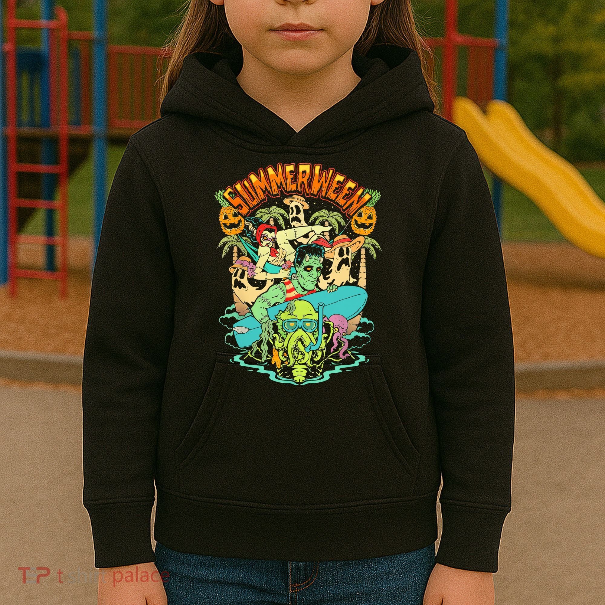 Summerween Happy Summerween Summer Halloween Holiday Kids Hoodie