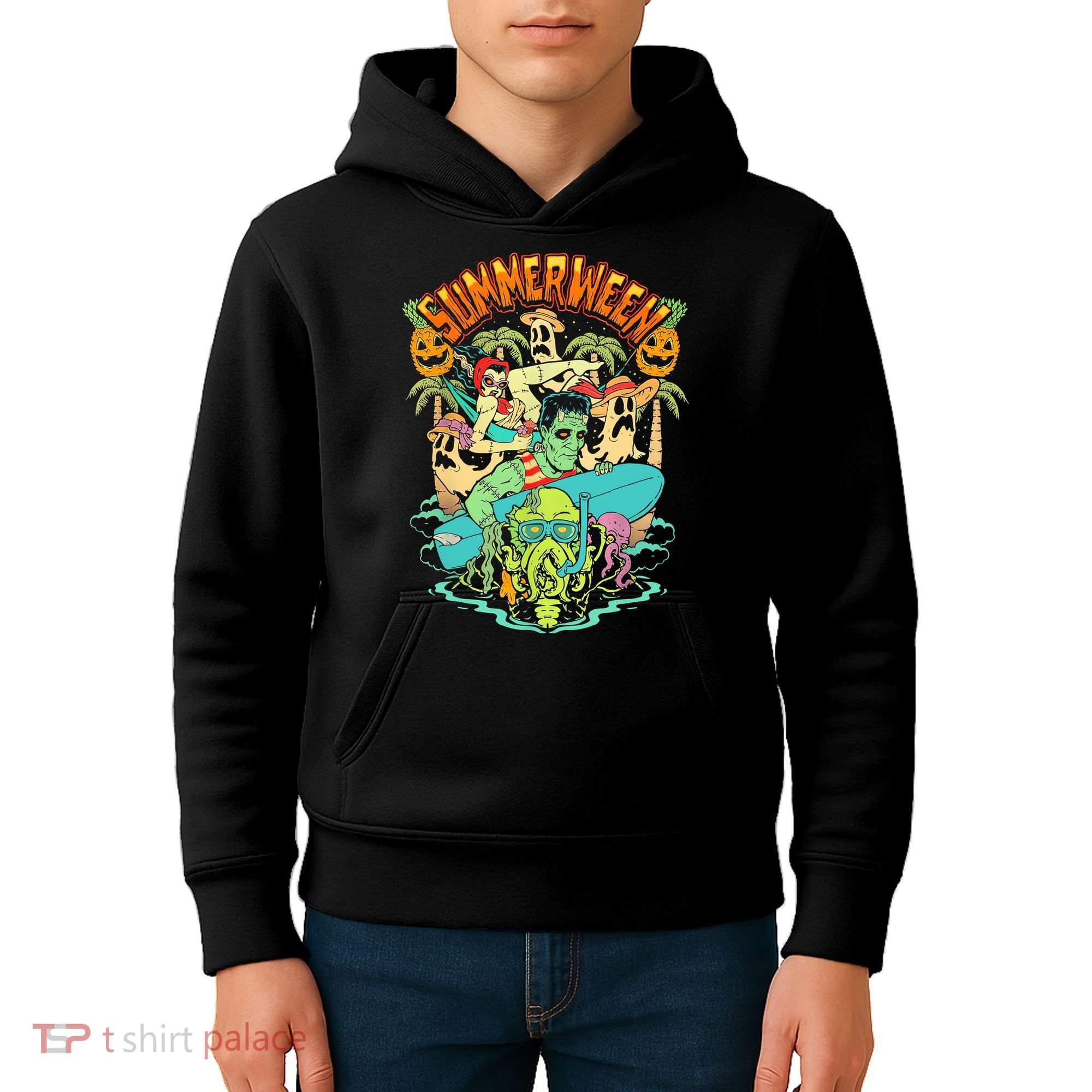 Summerween Happy Summerween Summer Halloween Holiday Kids Hoodie