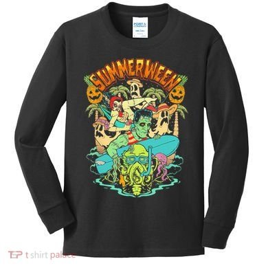 Summerween Happy Summerween Summer Halloween Holiday Kids Long Sleeve Shirt