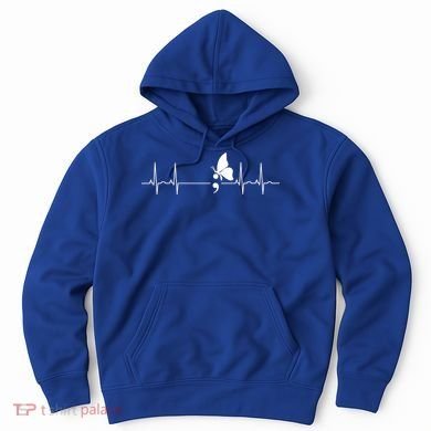 Semicolon Heartbeat Suicide Prevention Gift Hoodie