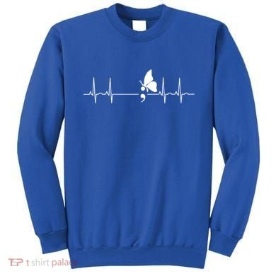 Semicolon Heartbeat Suicide Prevention Gift Sweatshirt